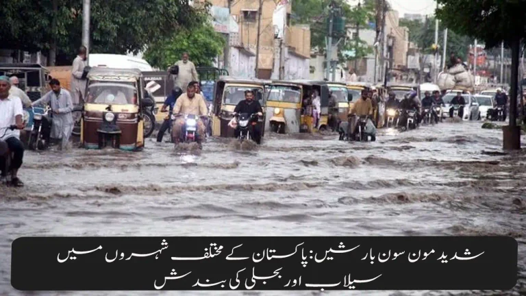 Heavy Monsoon Rains Lash Pakistan: Low-Lying Areas Flooded Power Outages Reported
