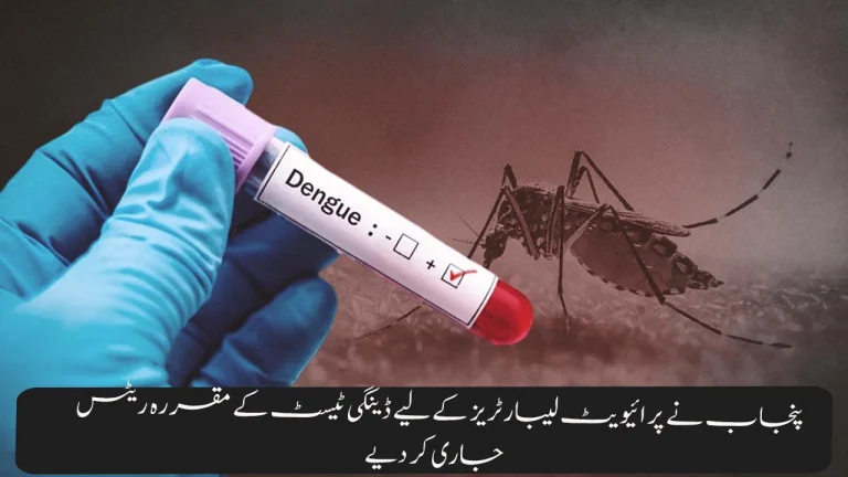 Punjab Issues Official Rates for Dengue Tests at Private Labs
